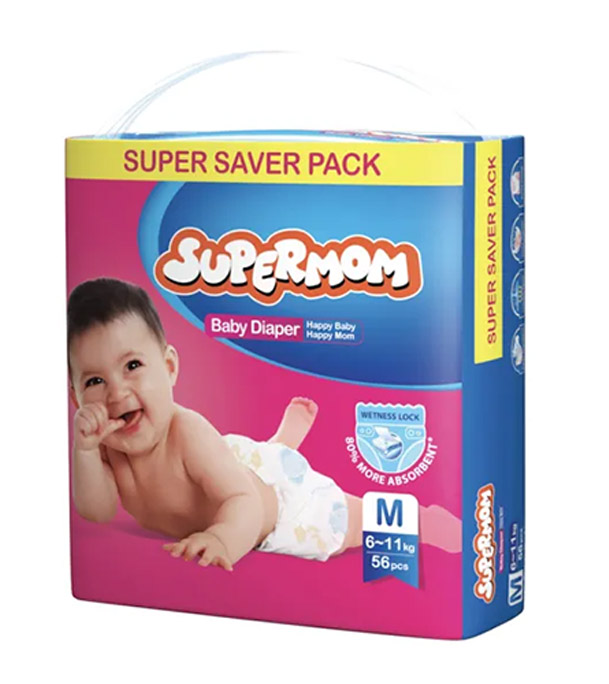 SuperMom Baby Diaper M (6-11 KG)M (6-11 KG) 50 PCS